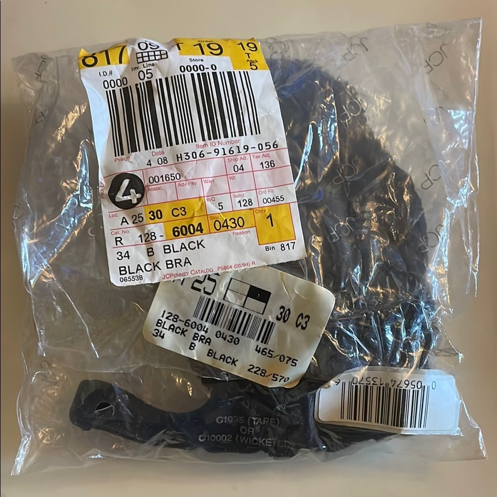 NWT: ADONNA Black Bra 34B